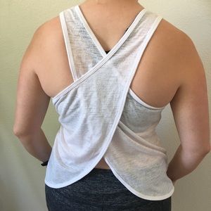 Lorna Jane Criss Cross Open Back Burnout Tank Sz M